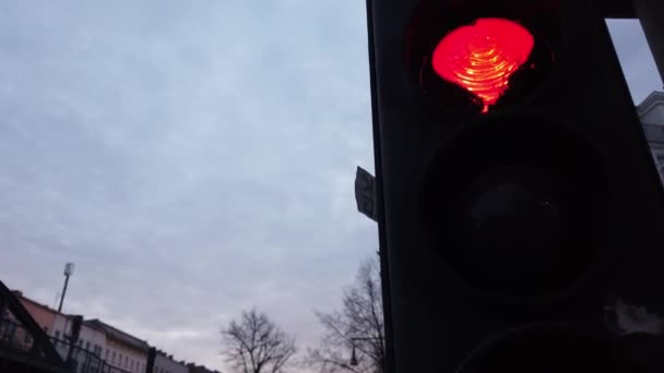 Berlin Germany December 2019 Red Light Bike Schnhauser Allee Road — Vídeos de Stock