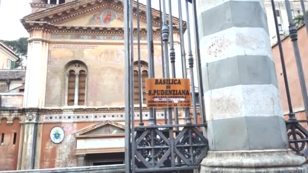 Eglise Santa Pudenziana Extérieure Rome Italie Basilique Paléochrétienne Construite Ive — Video