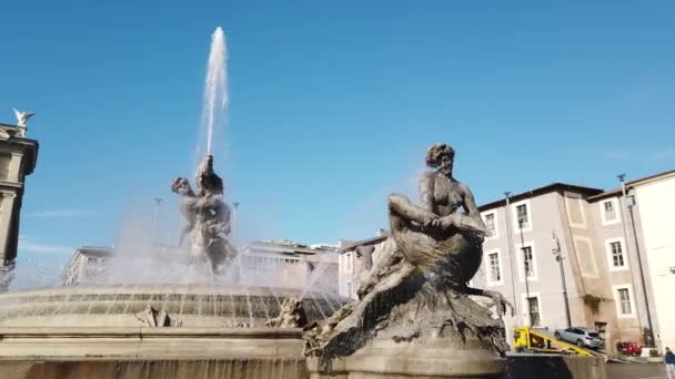 Rome Italie Janvier 2020 Fontaine Des Naiades Sur Piazza Della — Video