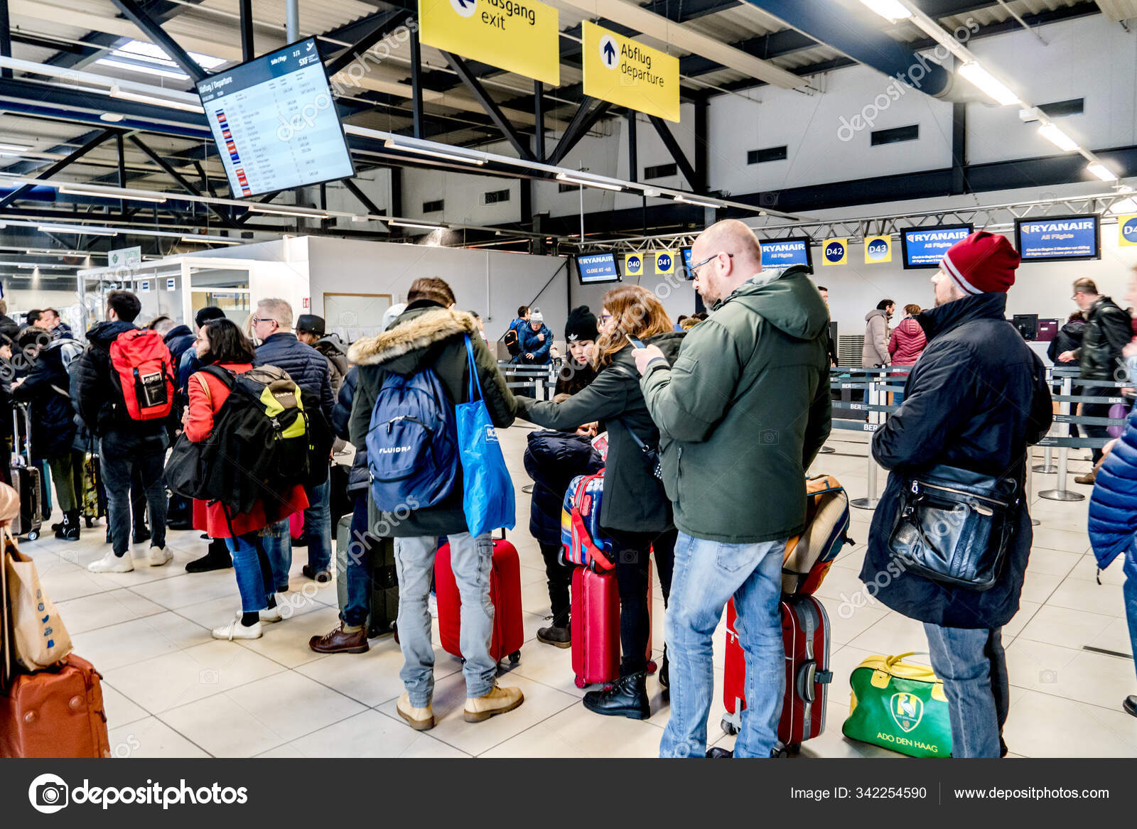 Berlin Germany February 2020 Check Airport People Row Check Counters