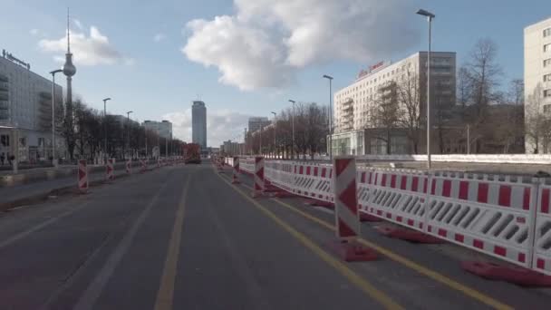 Berlin Germany February 2020 Karl Marx Allee Avenue Monumental Socialist — Stockvideo