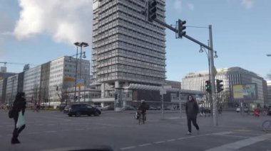 Berlin, Germany - February 29, 2020: FitX signage on the top of a building near Alexanderplatz. FitX Deutschland GmbH in a German fitness company