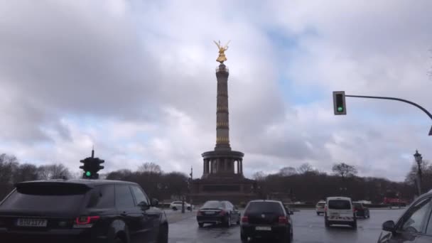 Berlin Németország 2020 Március Győzelmi Hadoszlop Német Siegessule Emlékmű Amelyet — Stock videók