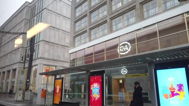 Berlin Germany January 2020 Bus Streetcar Shelter — Stockvideo