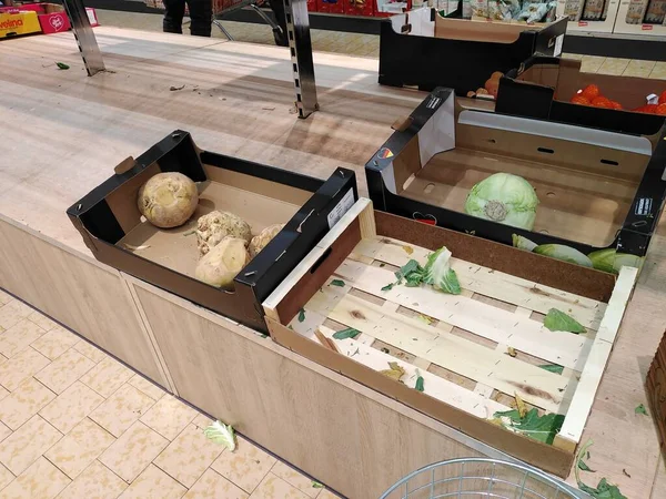 Berlin Germany March 2020 Hamster Buying Empty Shelves Grocery Store — Zdjęcie stockowe