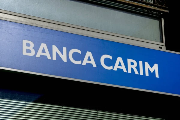 Rome Italië Maart 2017 Carim Bankkantoor Signage Banca Carim Cassa — Stockfoto