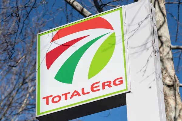 Roma Italia Marzo 2017 Gasolinera Totalerg Total Erg Una Empresa — Foto de Stock