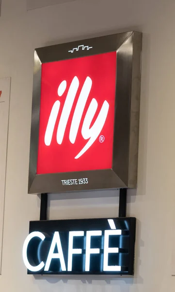 Roma Italia Marzo 2017 Señalización Paja Illy Fuera Bar Illycaff — Foto de Stock