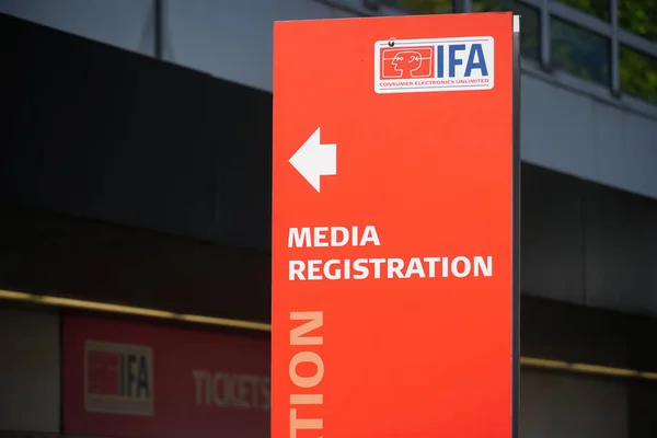 Berlino Germania Settembre 2019 Banner Registrazione Dei Media Ifa Ifa — Foto Stock