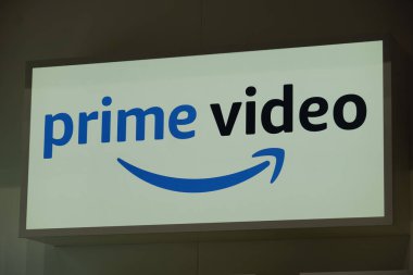 Berlin, Almanya - 10 Eylül 2019: Prime Video Logosu (Amazon Prime Video olarak da bilinir), Amazon tarafından geliştirilen ve işletilen bir video klip.