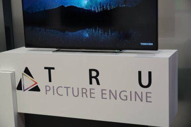 Berlin, Germany - September 10, 2019: Toshiba's TRU Picture Engine clipart