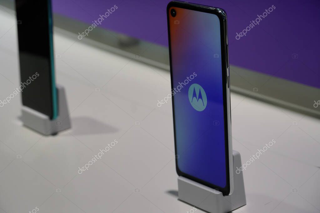 Berlin, Germany - September 10, 2019: Motorola One Android smartphone (stylised as MotorolaOne) developed by Motorola Mobility