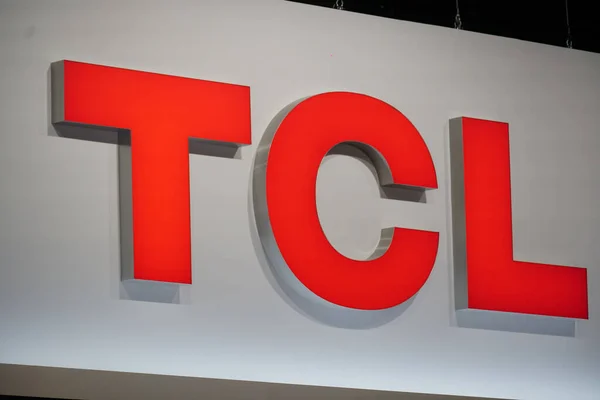 Berlín Alemania Septiembre 2019 Señalización Tcl Corporation Empresa Electrónica Multinacional — Foto de Stock