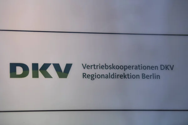 Berlin Tyskland Februari 2017 Dkv Logo Deutsche Krankenversicherung Ett Privat — Stockfoto