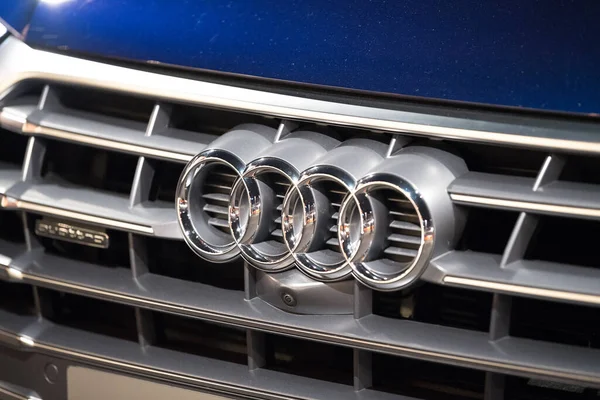 Berlin Niemcy Lutego 2017 Godło Firmy Audi Samochodzie Audi Jest — Zdjęcie stockowe