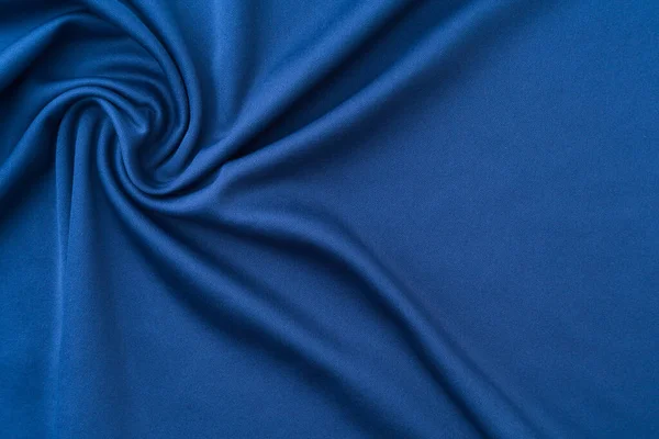 Crumpled Knitted Dark Blue Fabric Abstract Wrinkled Cloth Background — Stock Photo, Image