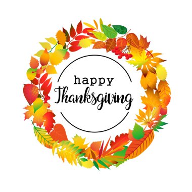 Düz tasarım stili mutlu şükran günü logosu, rozet ve kutsal kişilerin resmi. Mutlu Şükran günü logosu şablonu. Şükran günü kartı şablonu. Mutlu Şükran günü afiş, el ilanı.