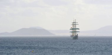 Kare Fuerteventura Kuzey Sahil ve arka Lobos Adası uzun gemi gerekçesi