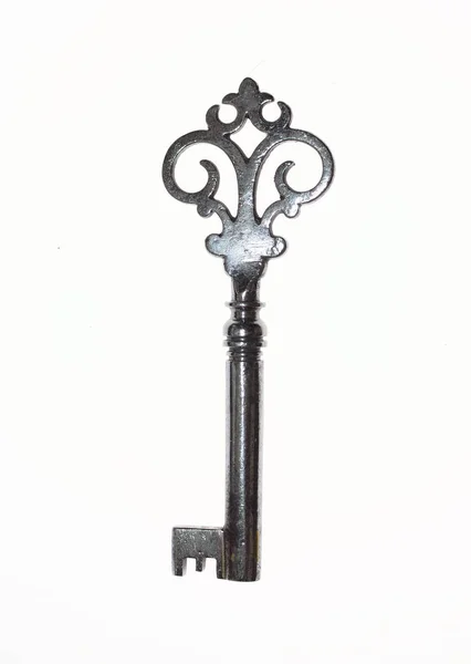 Very decorative antique steel pipe key — Stock Photo, Image