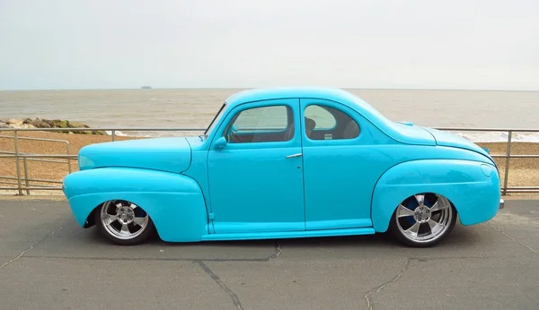 Felixstowe Suffolk Angleterre Août 2016 Classic Blue Ford Coupe Hot — Photo