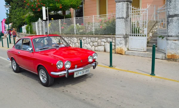 Ровинж Истрия Кроатия Июня 2017 Года Классический Red Fiat Motor — стоковое фото