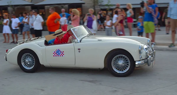 Rovinj Istria Croatia June 2017 Classic White Mga Being Driven — Stock Photo, Image