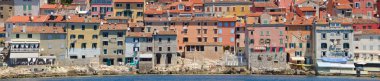 Eski kasaba Rovinj Istria Hırvatistan Waterfront Panorama
