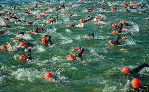 Grafham Cambridgeshire Angleterre Août 2017 Les Compétiteurs Dans Eau Commencent — Photo