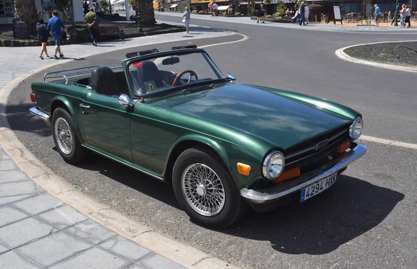 Cota Teguise Lanzarote España Marzo 2018 Classic Green Triumph Tr6 —  Fotos de Stock