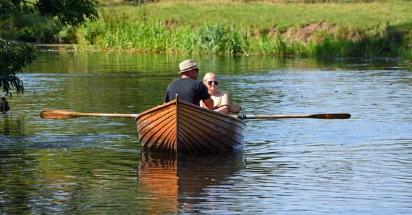 Dedham Essex England August 2019 People Enjoying Rowing River Stour — Stock Photo, Image