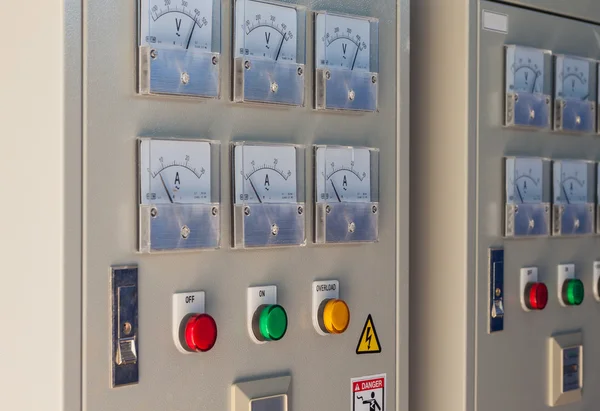 Electric control room of industrial factory.