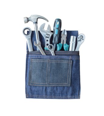 Beyaz arka plan üzerinde izole çanta araçlarında