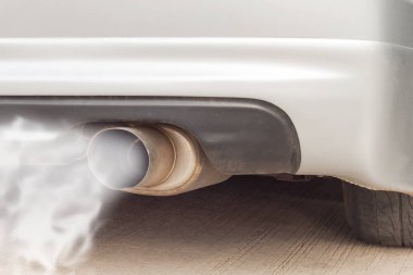 Combustion fumes of car exhaust pipe, The engine is not working properly clipart