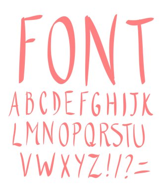 El çizimi alfabe. vektör illüstrasyonu