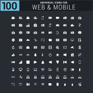 100 Evrensel web ve mobil Icon set