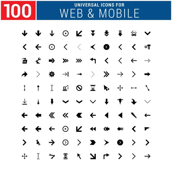 100 universelle Web- und Mobilsymbole — Stockvektor