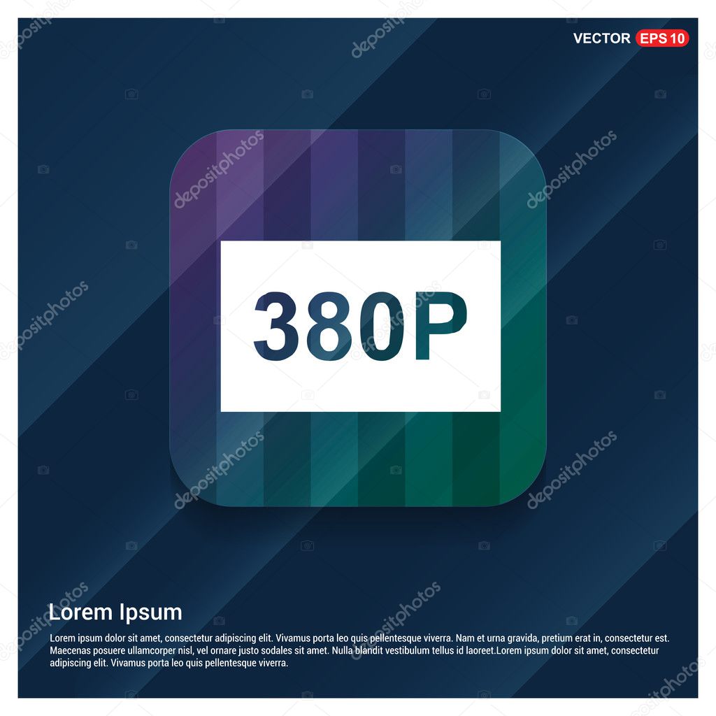 380 pixels video resolution icon