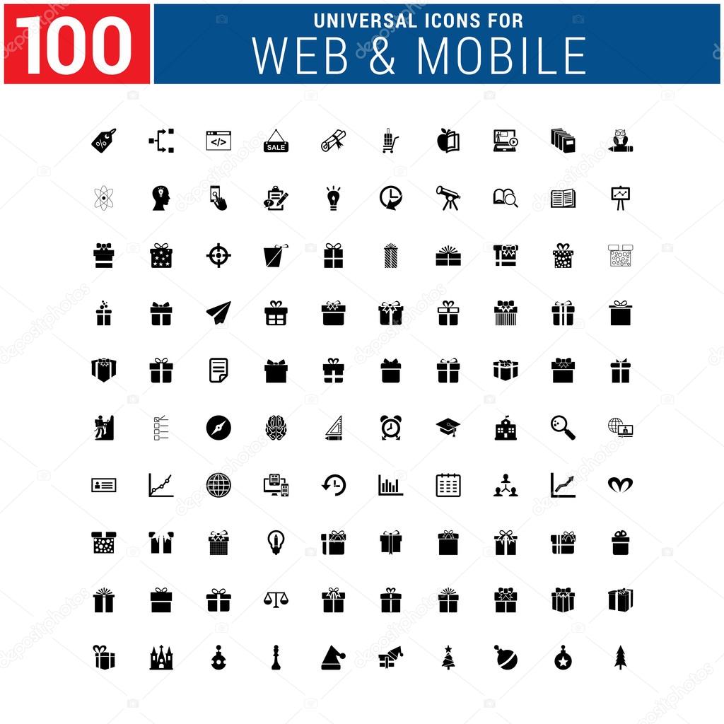 100 Universal web and mobile icon set