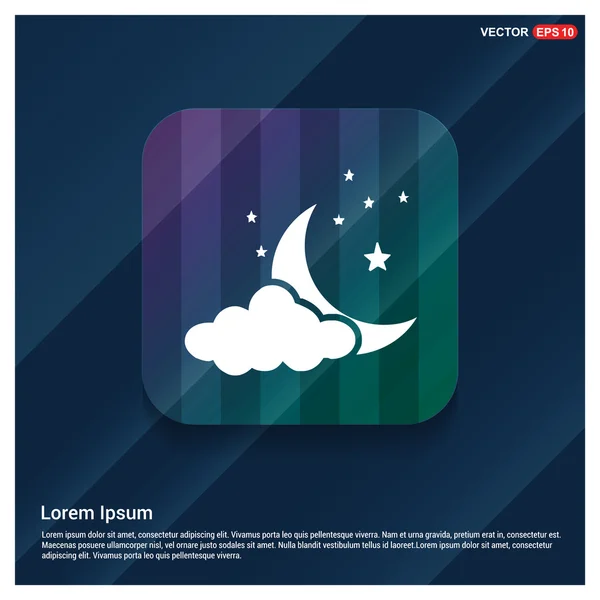 Icono del tiempo con luna — Vector de stock