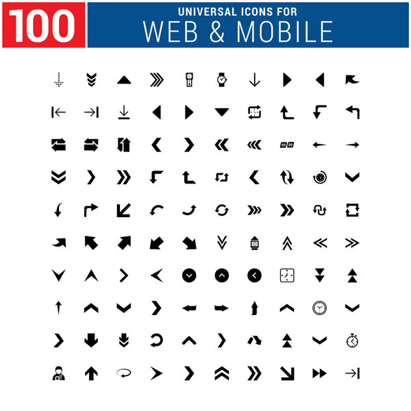 100 универсальный набор иконок для интернета и мобильных устройств
