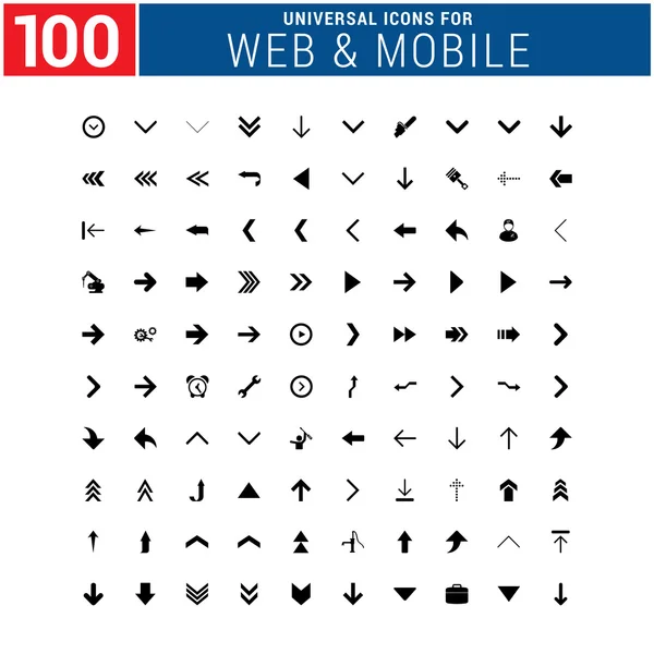 100 universelle Web- und Mobilsymbole — Stockvektor