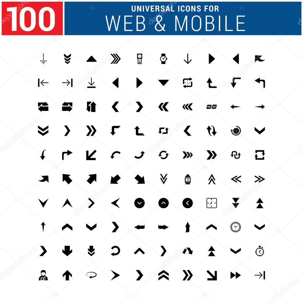 100 Universal web and mobile icon set