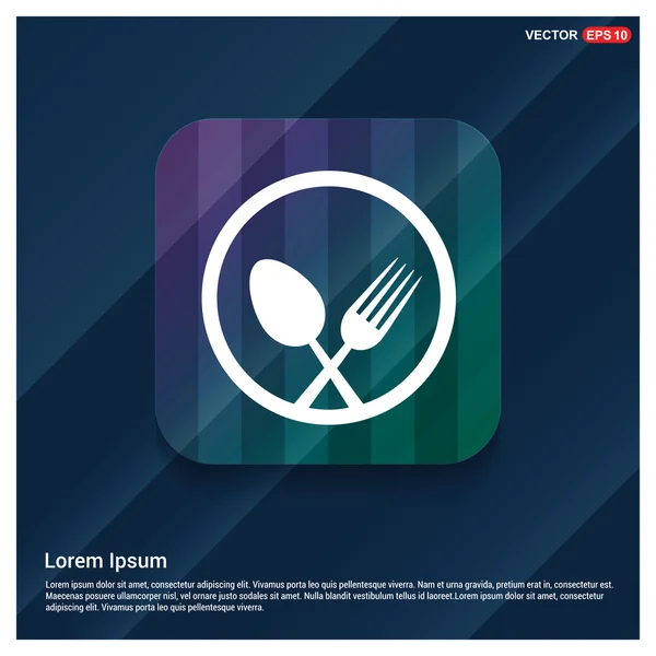 Étel étlap ikon-villát és kanalat — Stock Vector