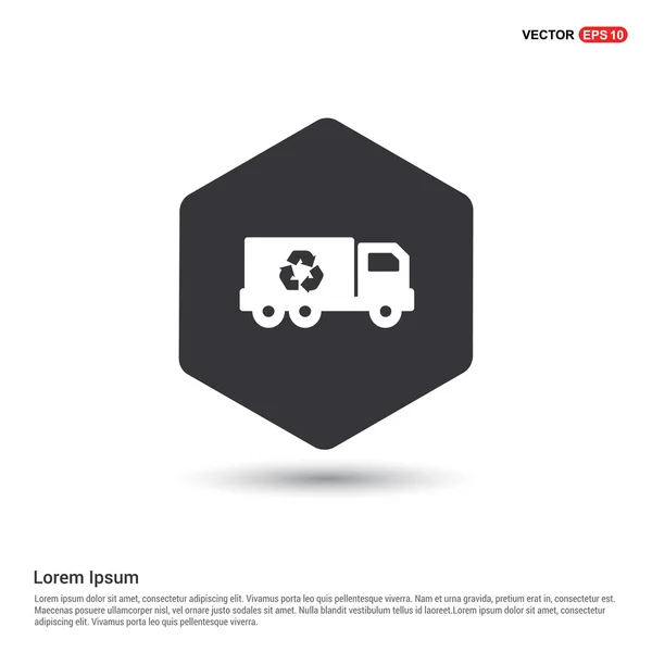 Icône de camion cargo avec panneau de recyclage — Image vectorielle