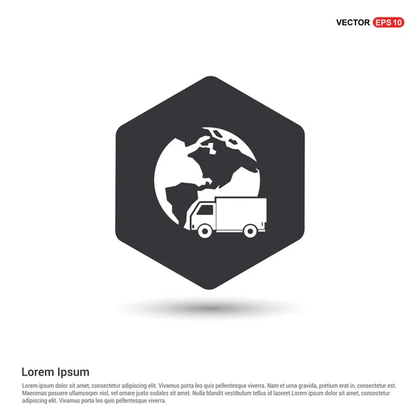 Globe et camion icône de livraison — Image vectorielle