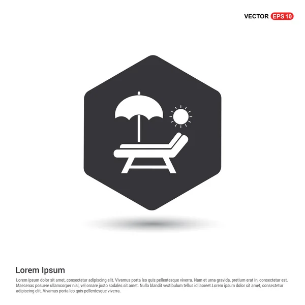 Paraguas de playa y chaise longue icono — Vector de stock