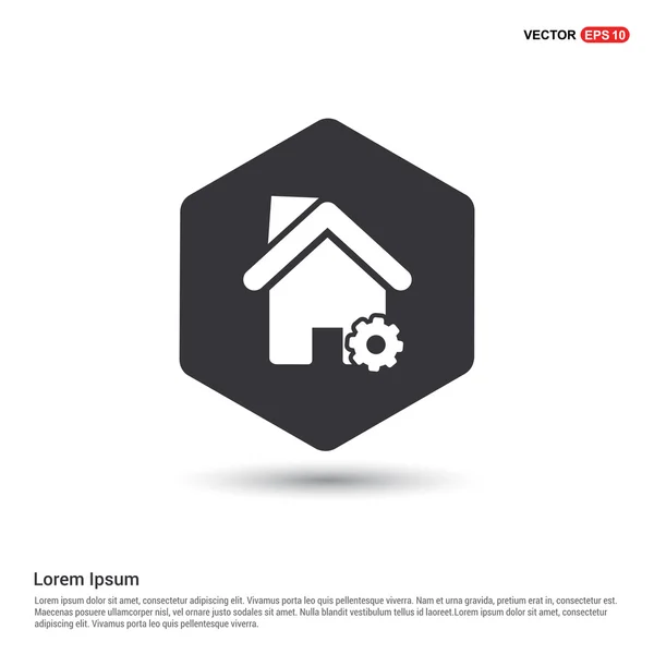 Huis met gear wheel pictogram — Stockvector