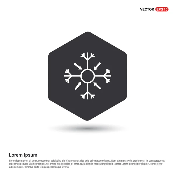 Invierno copo de nieve icono con flechas — Vector de stock