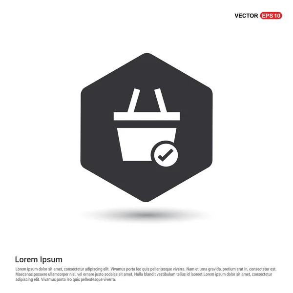 Shopping basket and check mark icon — Stock Vector