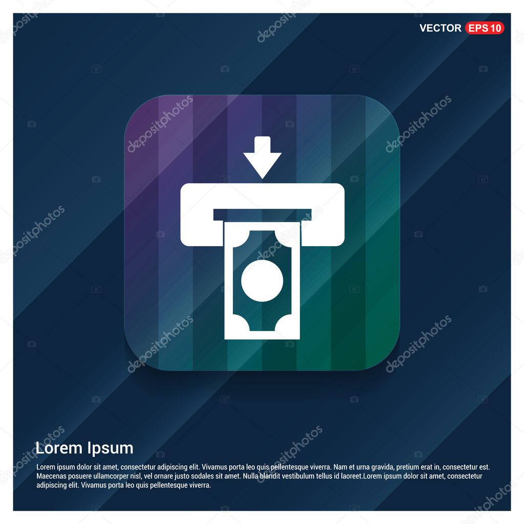 Money from atm icon. vector illustration